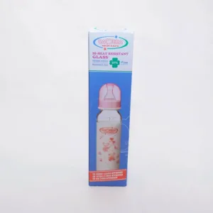 Camera Glass Feeding Bottle, BPA Free, 240 ml with heat-resistant glass and anti-colic air-valve teat