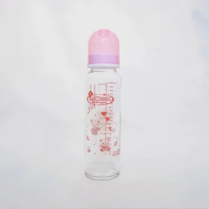 Camera Glass Feeding Bottle, BPA Free, 240 ml with heat-resistant glass and anti-colic air-valve teat