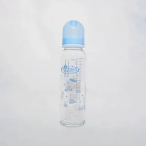 Camera Glass Feeding Bottle, BPA Free, 240 ml with heat-resistant glass and anti-colic air-valve teat