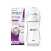 Philips Avent Natural feeding bottle, 330ml/11oz, for babies 3 months and older. Features a wide, breast-shaped nipple for natural latch-on, with an anti-colic valve. The bottle is BPA-free and designed for easy combination of breast and bottle feeding. Packaging and bottle are displayed side by side.