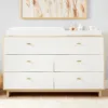 BabyBliss Extra Wide Dresser & Topper Set in a nursery, featuring a spacious design with multiple drawers and a removable changing topper.